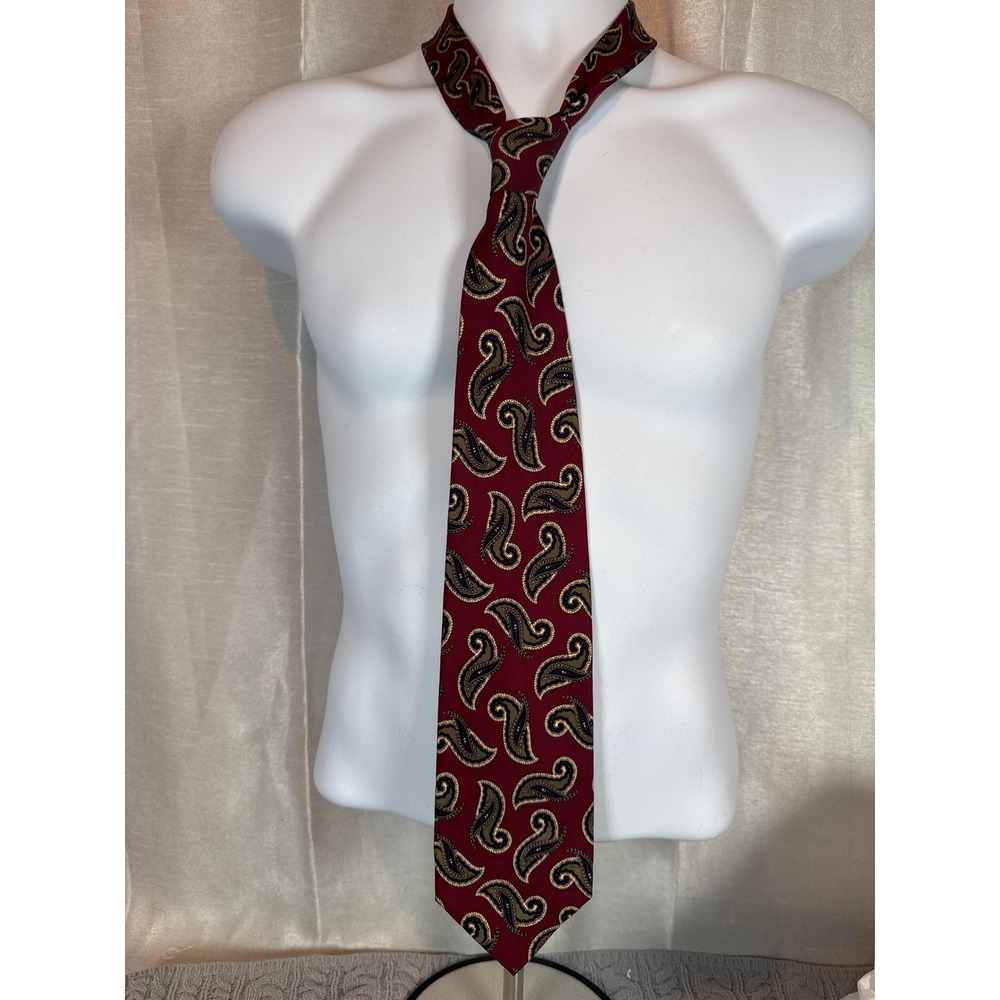 Robert Talbott Carmel Valley Silk Neck Tie Burgundy‎ Paisley Mens